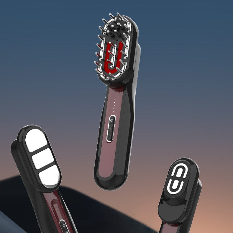 EMS Scalp Massage Comb with Red & Blue Light Therapy – USB Rechargeable