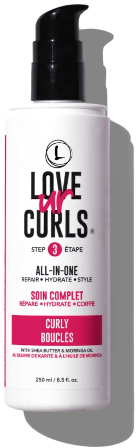 Love Ur Curls All-in-One Curl Cream Styler – Anti-Frizz Curling Cream with Shea Butter (250mL)