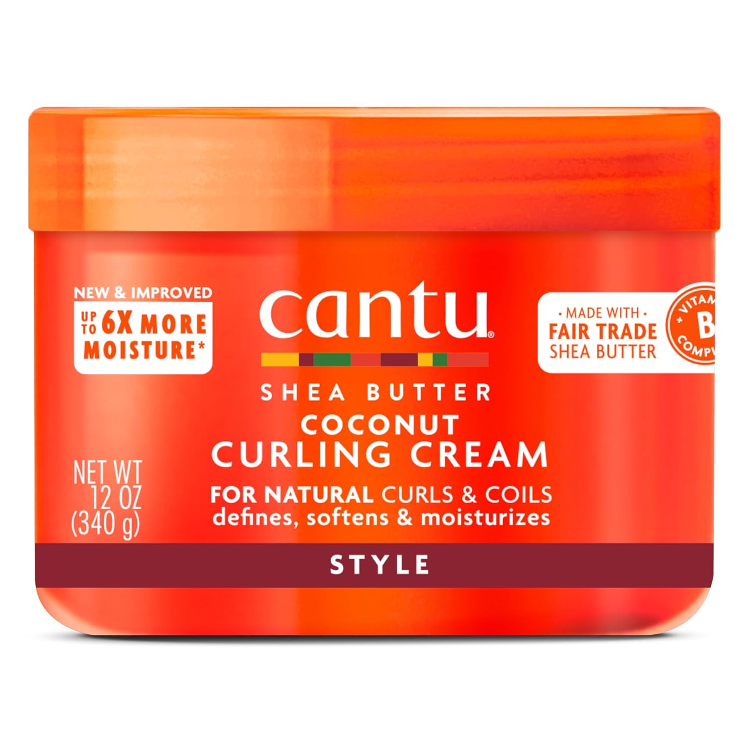 Cantu Coconut Curling Cream with Shea Butter – Curl Enhancing Cream for Natural Hair (12 oz)