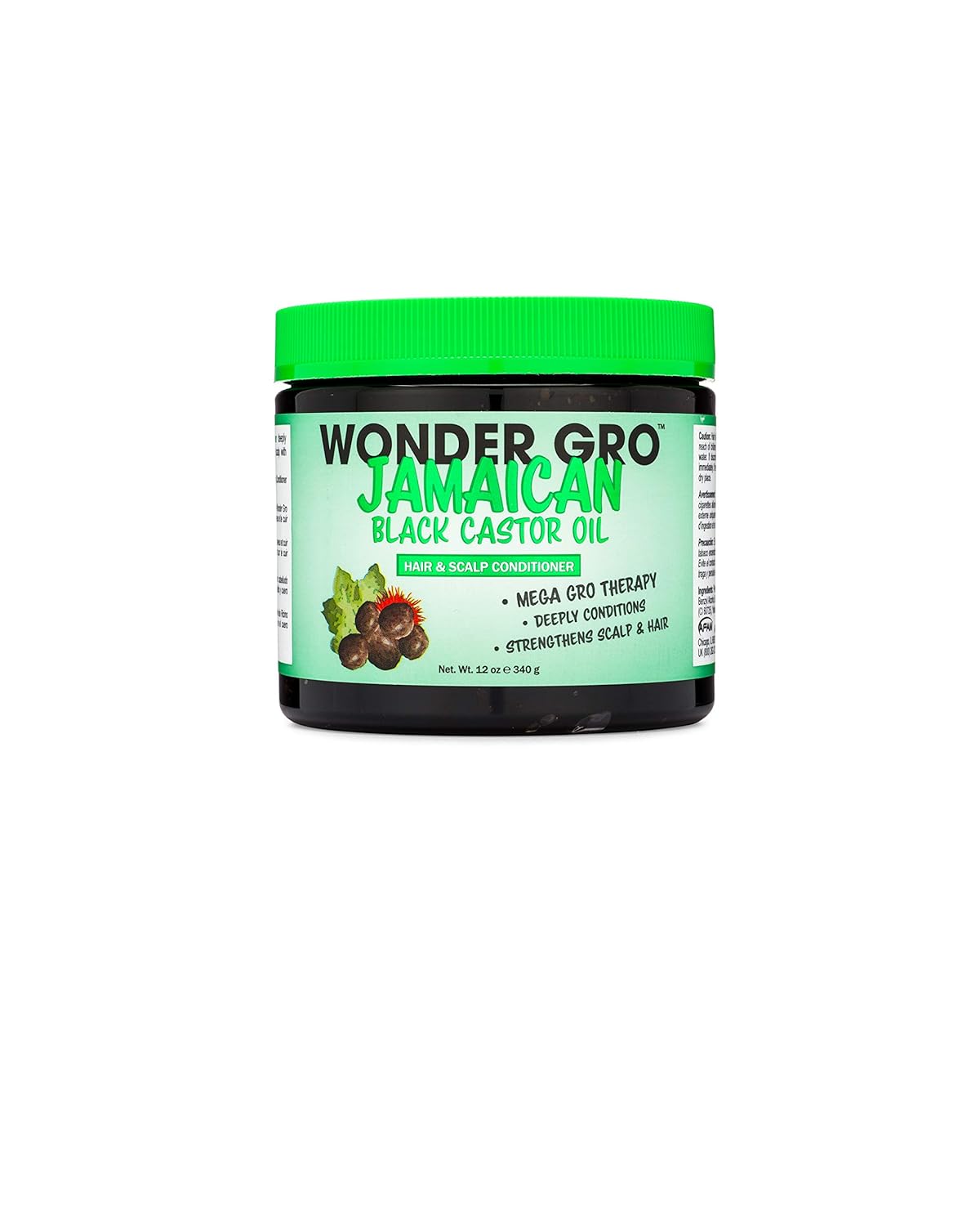 Wonder Gro Jamaican Black Castor Oil Hair Grease – Strengthening Styling Conditioner (12 fl oz)