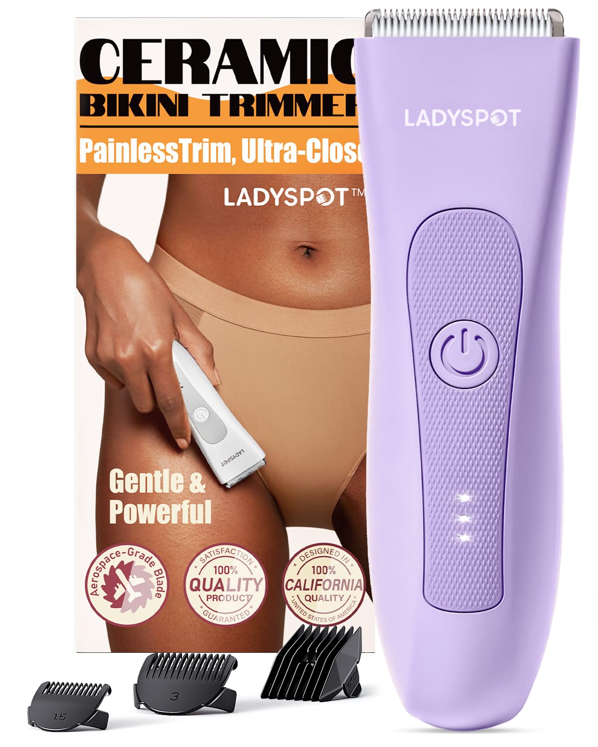 MANSPOT LADYSPOT™ Hair Finishing Trimmers for Women – Hypoallergenic Ceramic Blades (Purple)