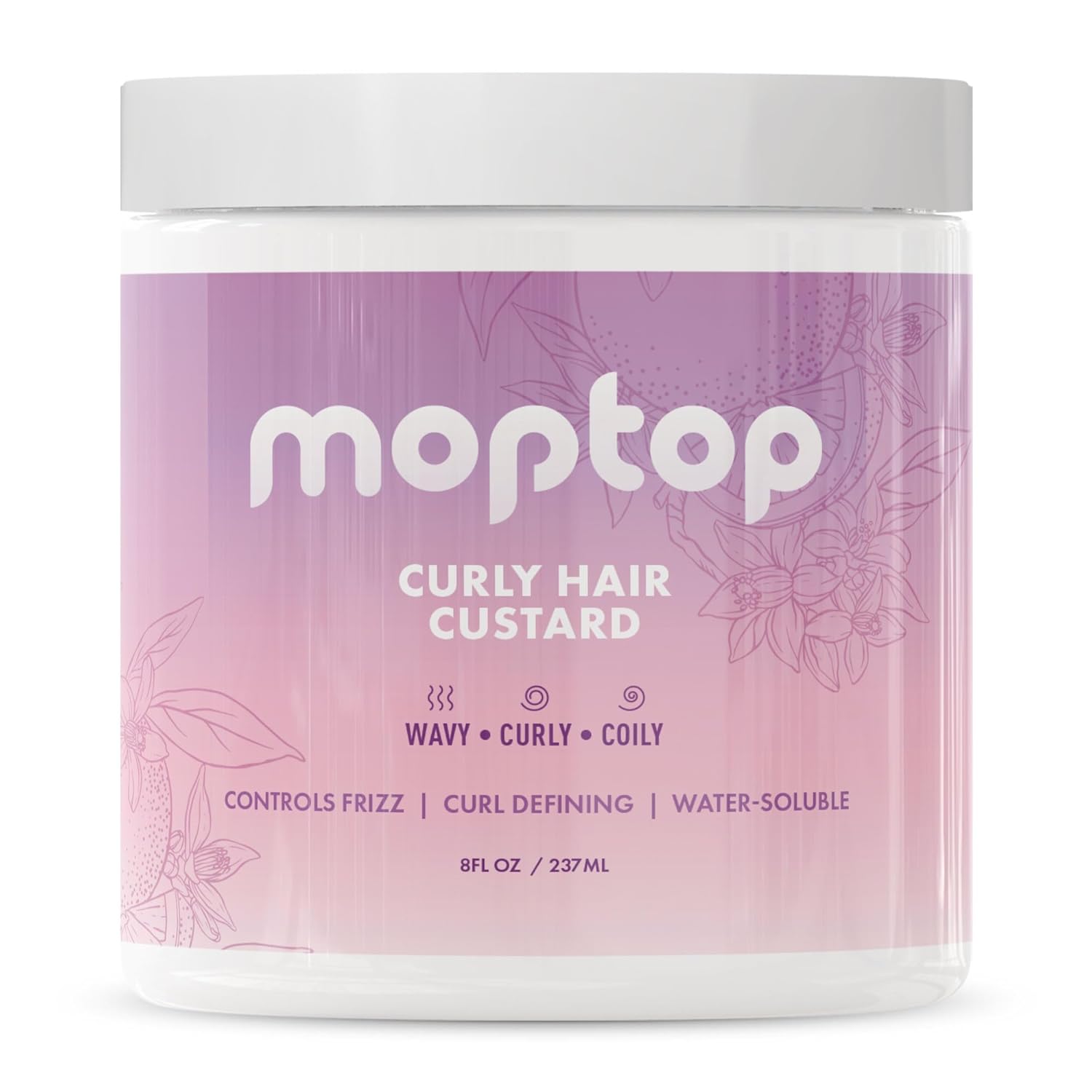MopTop Curly Hair Gel Custard for Defined Curls, Waves & Coils