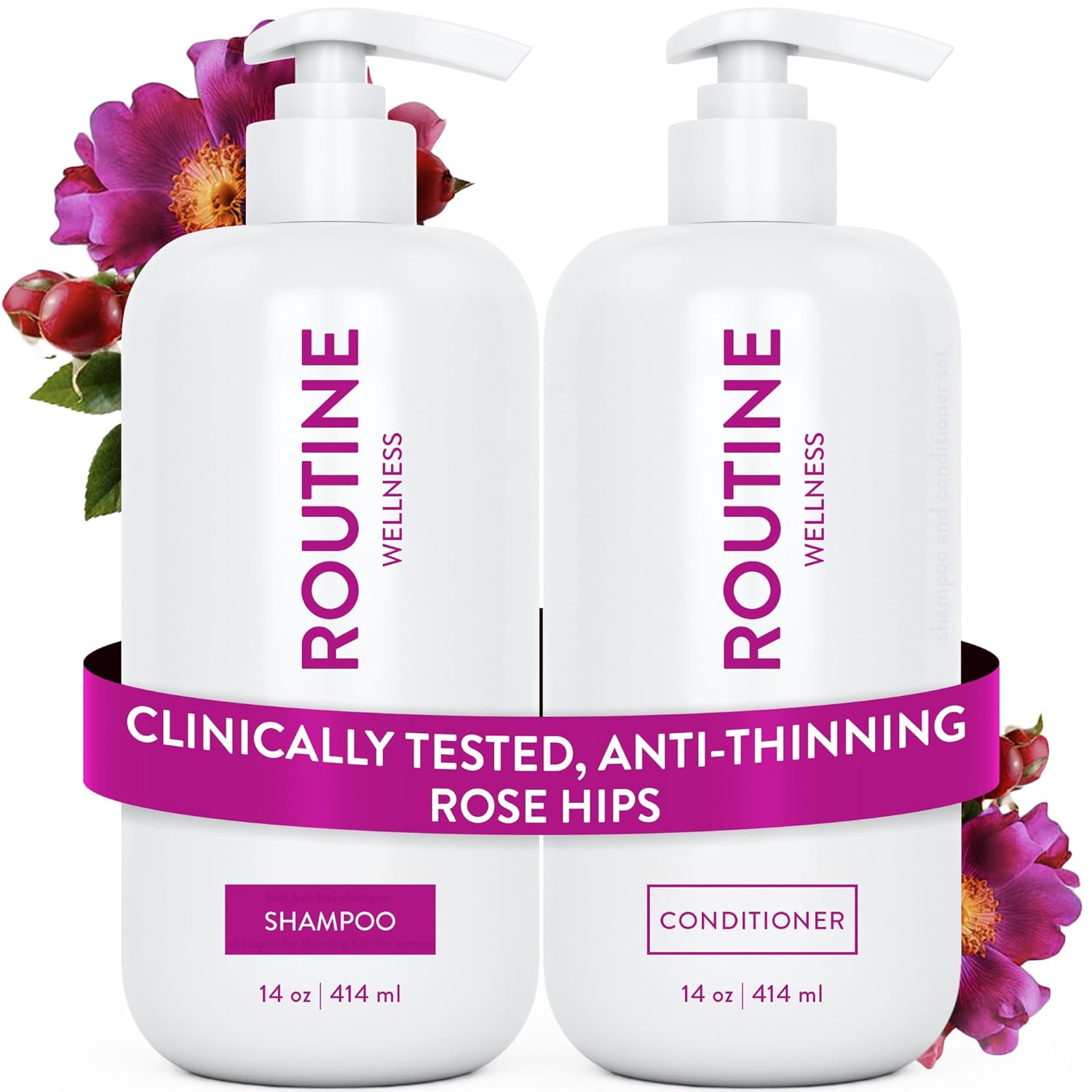 Routine Wellness Volumizing Shampoo & Conditioner Set – Biotin Formula for Women & Men