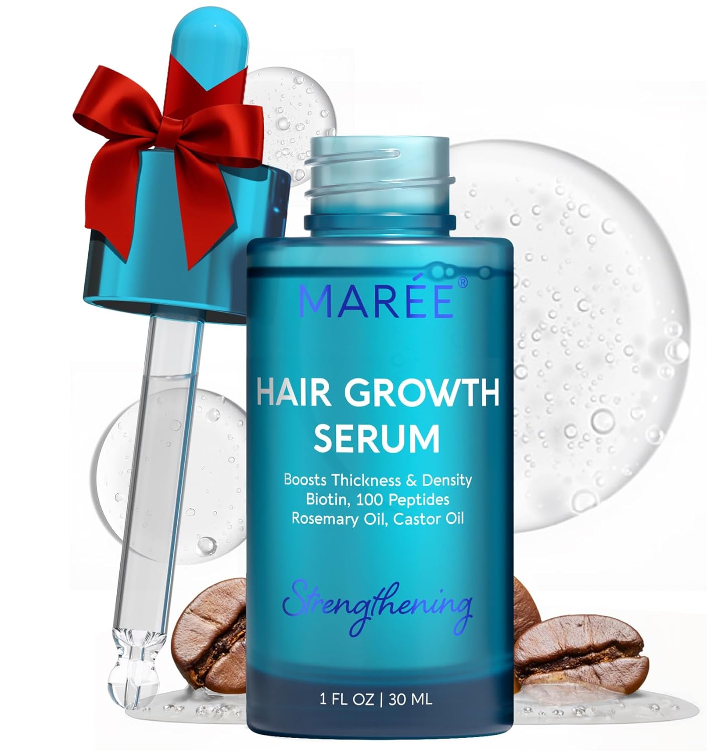 MAREE Hair Wellness Serum – Caffeine, Peptides, Castor & Rosemary