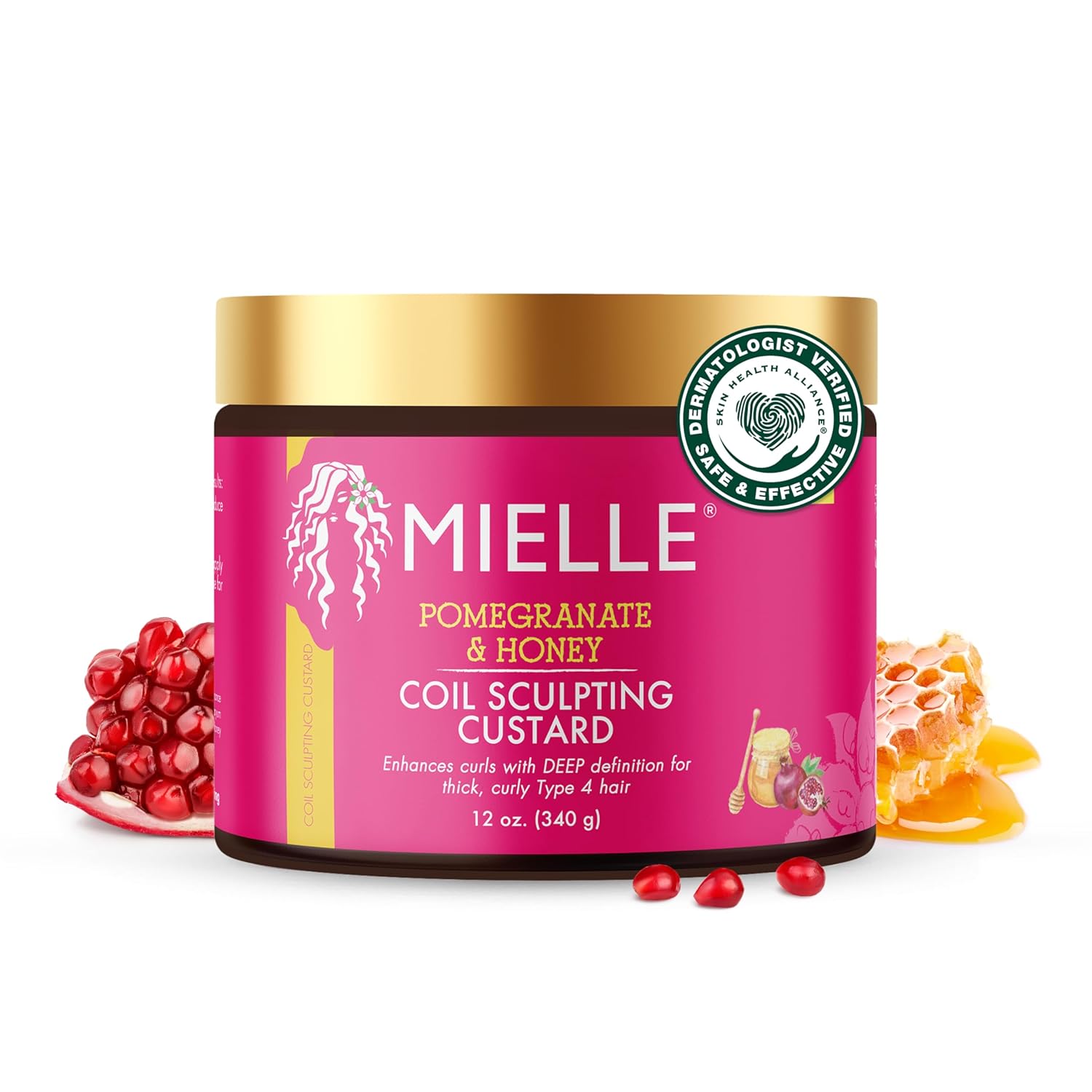 Mielle Organics Pomegranate & Honey Curl Cream – Coil & Curl Defining Cream for Type 4 Hair (12 oz)