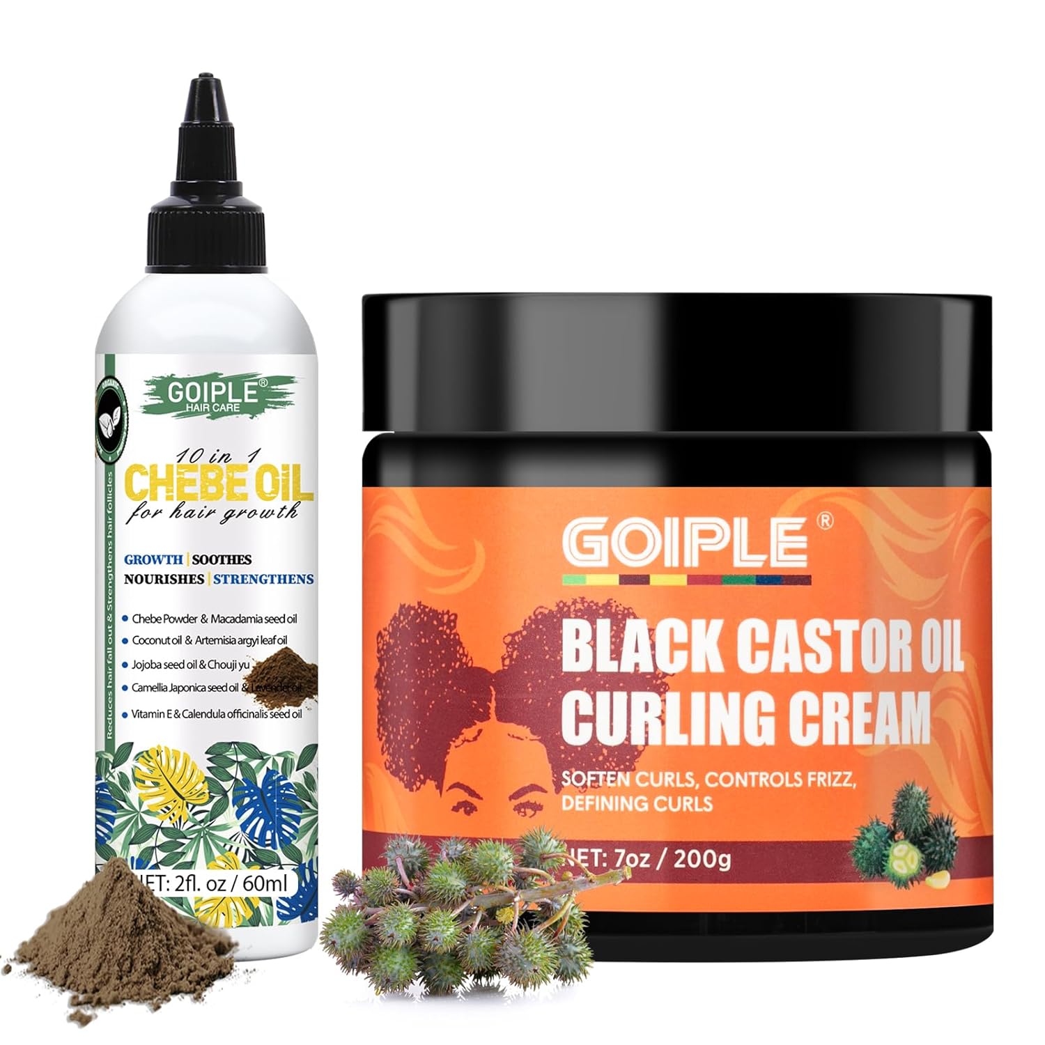 WOZUTUNT Black Castor Oil Curl Cream with Chebe Oil (2 fl oz)