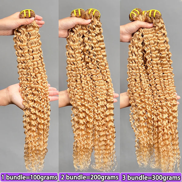 #27 Color Deep Curly Human Hair Bundles Double Weft 18-26 Inch 100% Vietnamese Hair Weave Extensions Raw Virgin Hair For Women