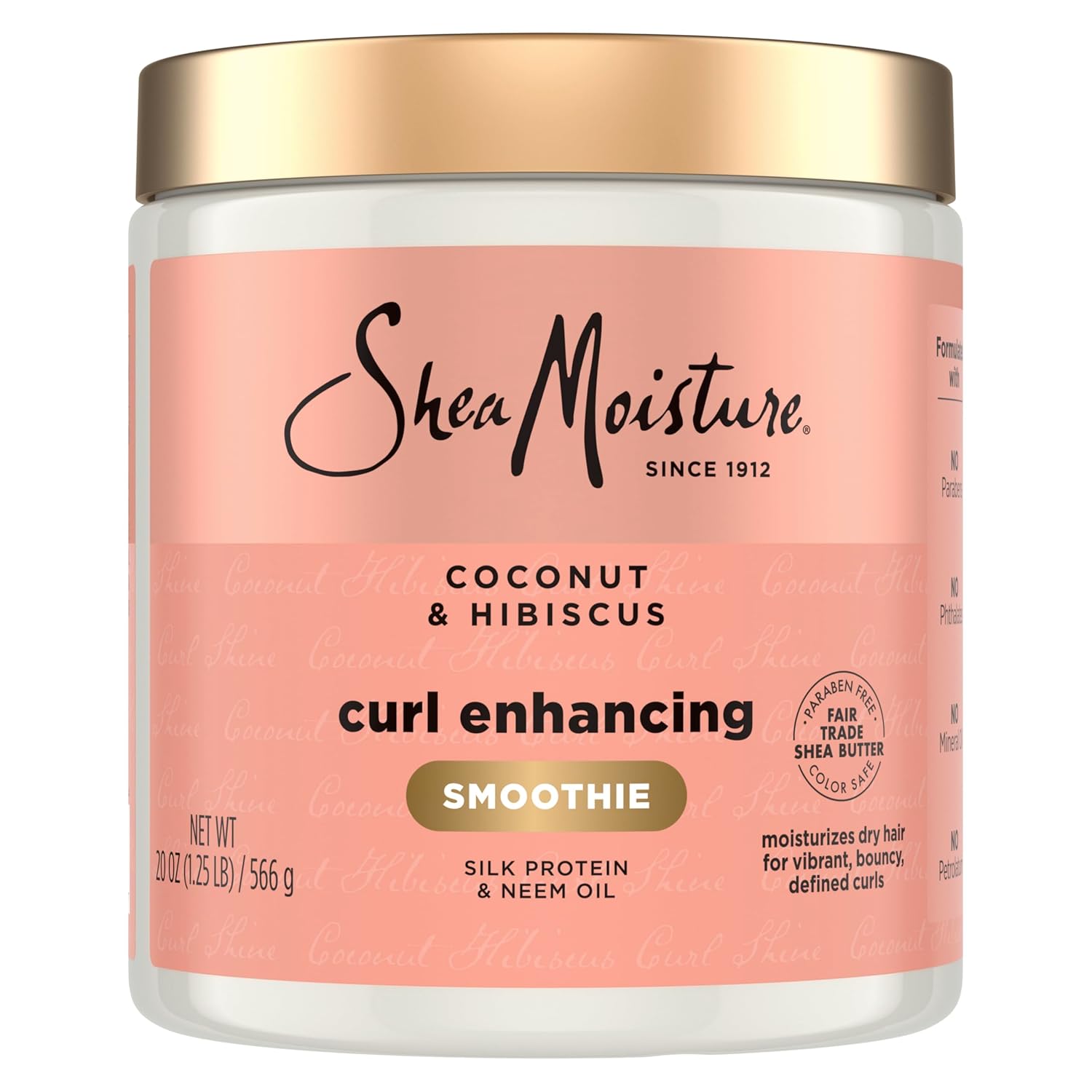 SheaMoisture Curl Enhancing Smoothie – Coconut & Hibiscus Curl Cream for Thick Curly Hair (20 oz)