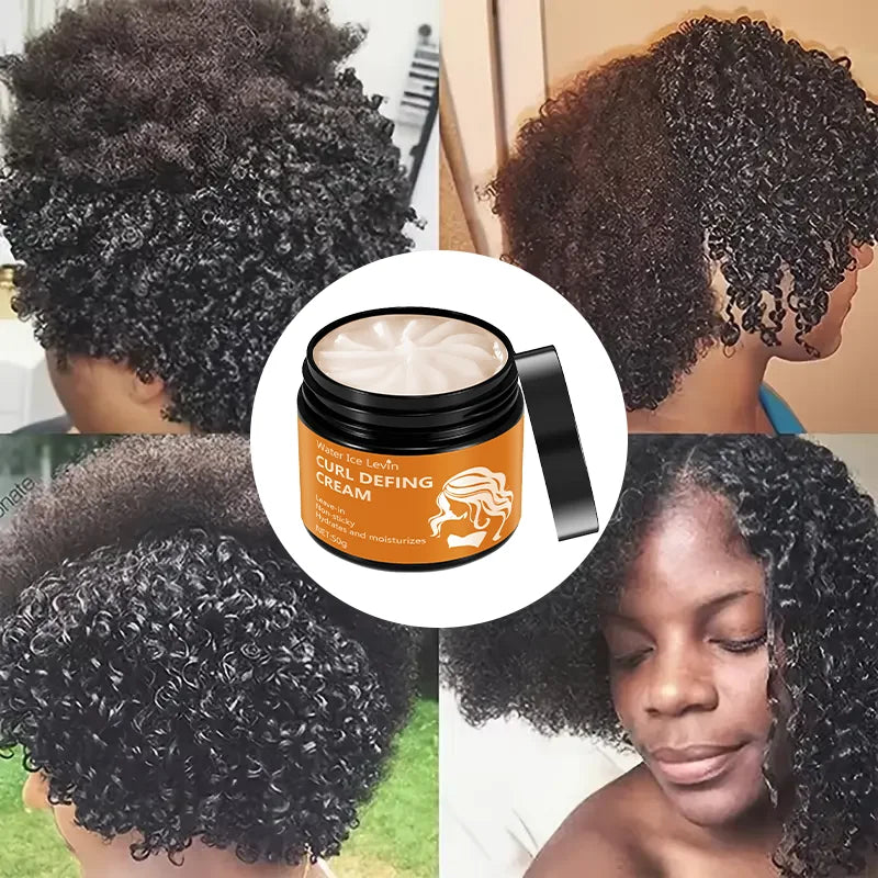50g Black Castor Oil Curly Hair Styling Cream - Moisturizing Hair Styling Cream Suitable for Normal Hair, Men and Women, Easy to Use and Carry with Plant Formulas
