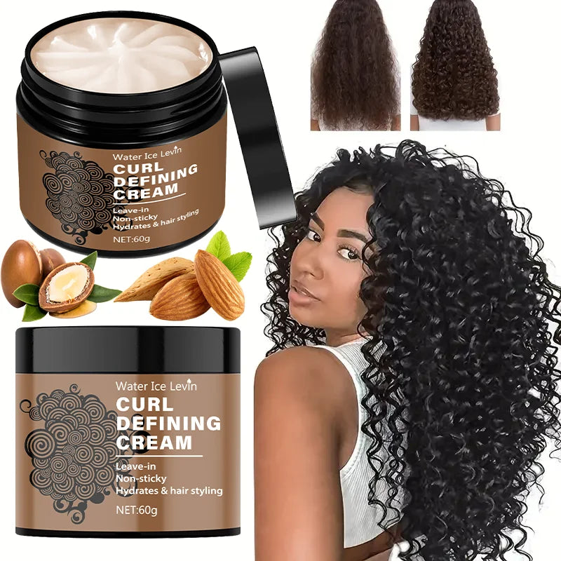Curly Hair Styling Cream, Nourishes, Anti-Frizz, Smooth Curls, Enhances Curls, Moisturizes and Increases Gloss - Styling Products for Color, Safe and Sulfur-Free Acidity