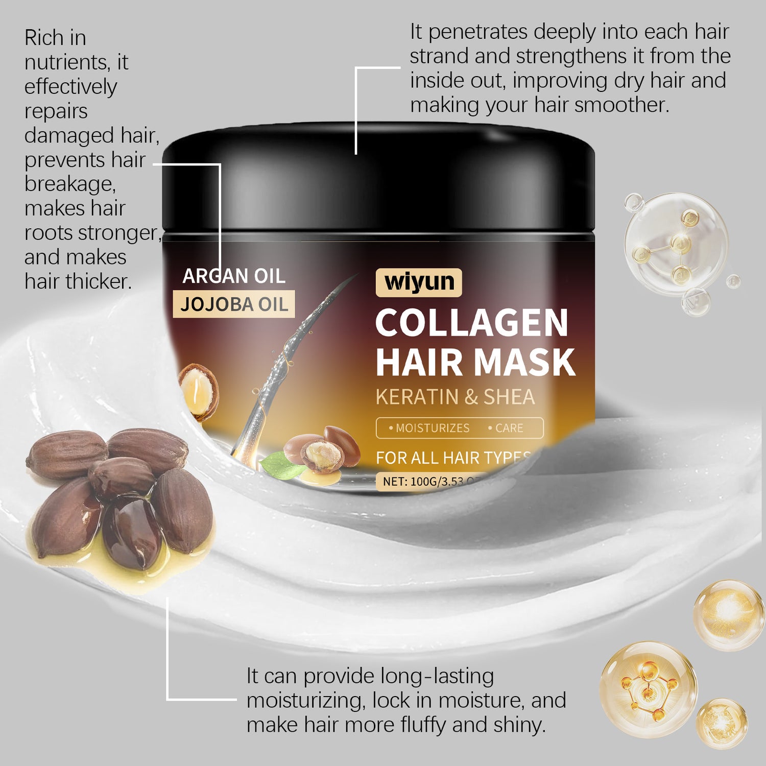 Collagen Hair Mask - Deep Conditioning Treatment for Damaged Hair