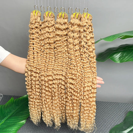 #27 Color Deep Curly Human Hair Bundles Double Weft 18-26 Inch 100% Vietnamese Hair Weave Extensions Raw Virgin Hair For Women