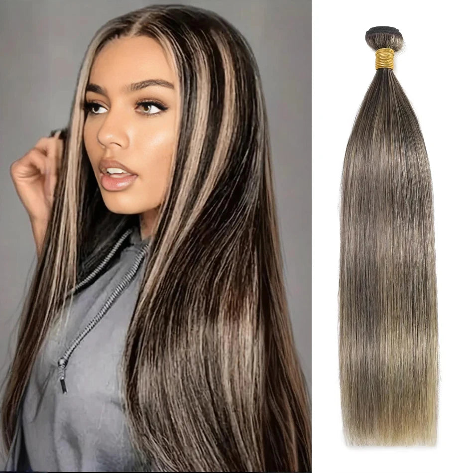 Straight Hair Bundles Mixed Color 1B 27 100%Human Hair 1/3/4Bundles Remy Hair Weave Extension Honey Blond Brazilian Virgin Hair