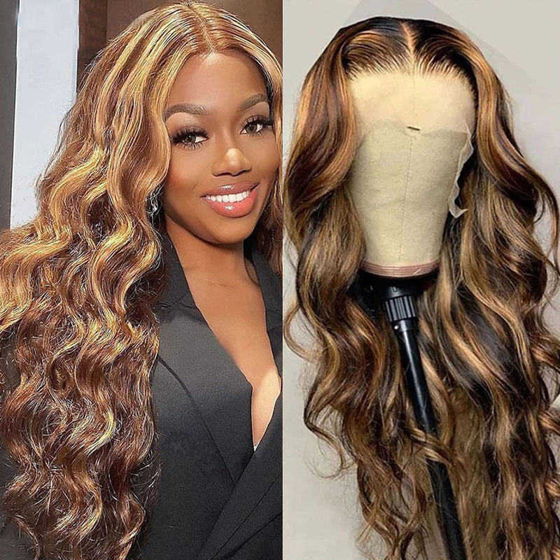 Lace Front Wig P4/27 Highlight - Human Hair Wig