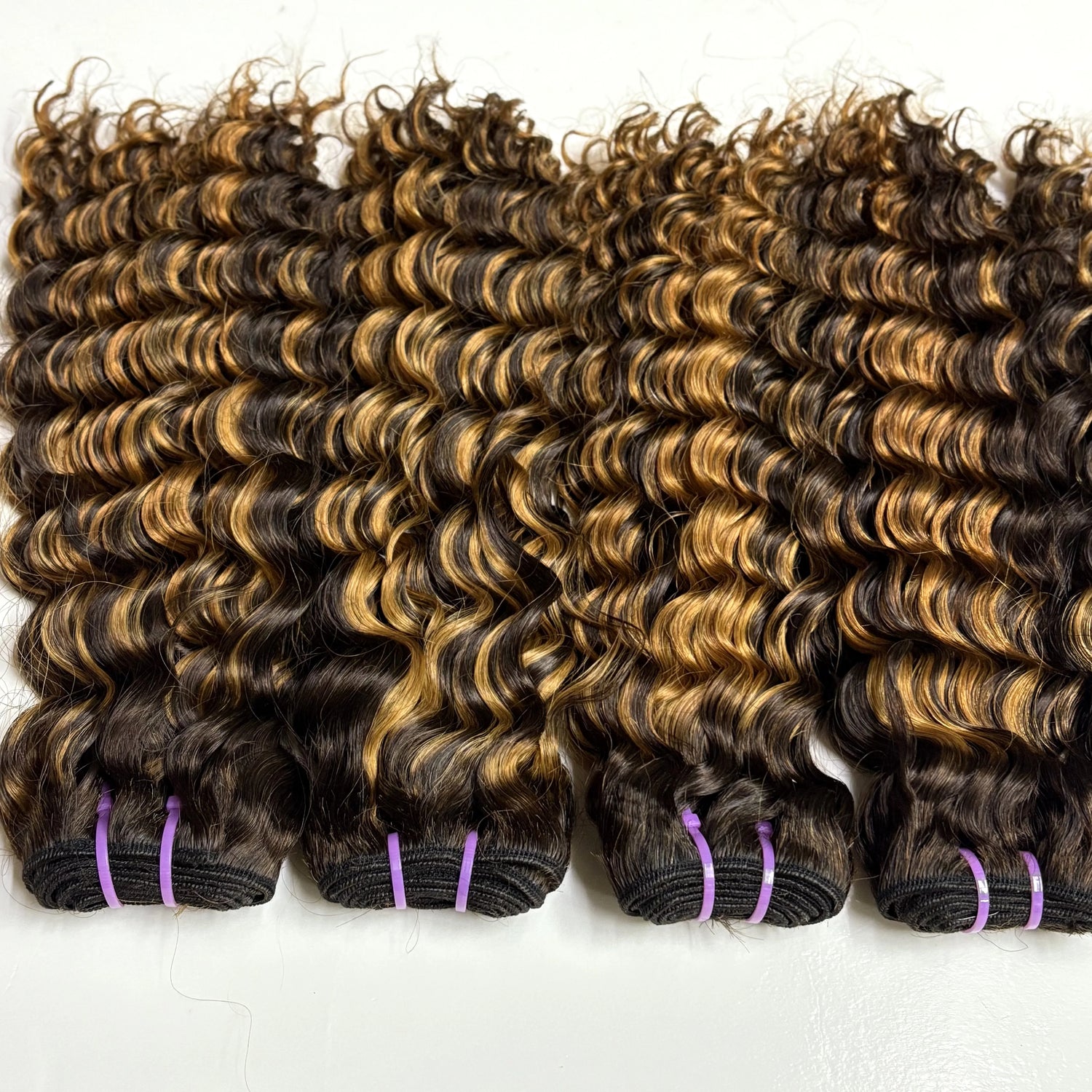 14inch Raw Vietnamese Unprocessed P4/30 Highlight Deep Wave Hair Bundles 16A 100% Human Hair Weave Extensions for Women