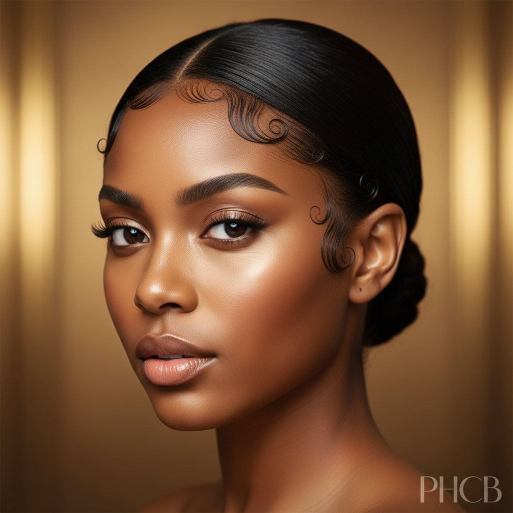 Black woman with perfectly laid edges - Edge Care Routine